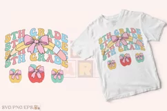 5th Grade Teacher SVG T-shirt, Teacher Coquette Pencil Bow Product Image 2