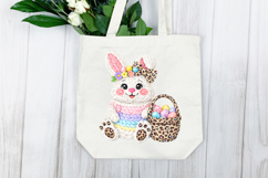 Easter Bunny png, Knit Bunny with Leopard Basket png Product Image 7