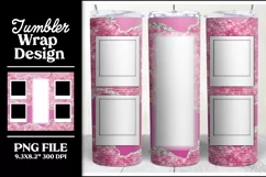 Pink Glitter Photo Sublimation Tumbler Skinny Template 20 oz Product Image 2