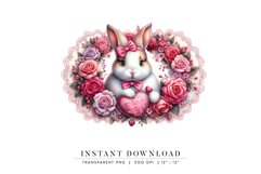 Cute Valentine Bunny Clipart Product Image 1