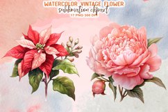 Vintage Flower Watercolor Sublimation Clipart Product Image 6
