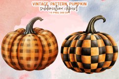 Vintage Pattern Pumpkin Sublimation Clipart Product Image 6