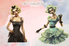 Vintage Pin-Up Halloween Girl Clipart Product Image 6