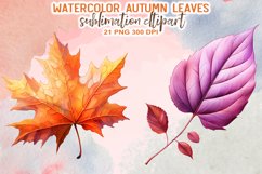 Watercolor Autumn Leaves Sublimation Clipart Product Image 6