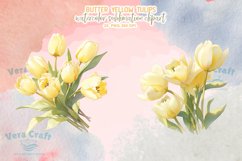 Watercolor Butter Yellow Tulips Sublimation Cliparts Product Image 6