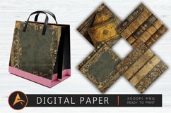 5x7 Ornate Gold Book Covers Digital Paper Product Image 1