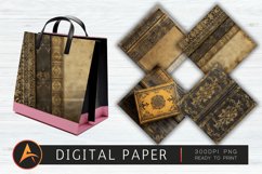 5x7 Ornate Gold Book Covers Digital Paper Product Image 1
