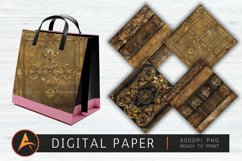 5x7 Ornate Gold Book Covers Digital Paper Product Image 1
