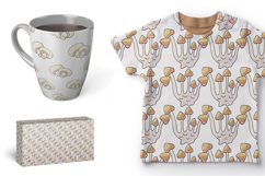 Illustration in hand draw style. Mushrooms. Seamless pattern Product Image 3