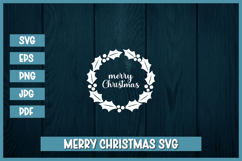 6 Merry Christmas Floral Wreath SVG, Christmas wreath svg Product Image 7