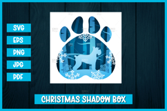 Winter schnauzer 3d paper cuts SVG I Christmas shadow box Product Image 1