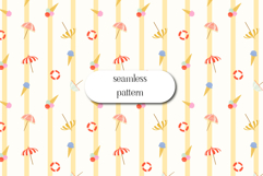 Summer Beach Icons Stripe Seamless Pattern Design Product Image 1