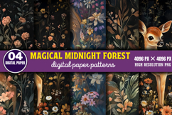 Magical Midnight Forest Backgrounds PNG Product Image 1