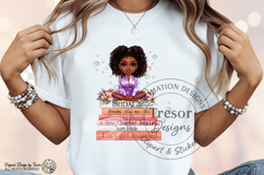 Bride afro american Chibi PNG Bridal Shower stack of Books Product Image 2