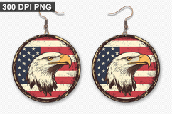 Eagle Earring Sublimation PNG - 4th of July Earring Design Product Image 1