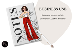 Fashion Girls 57 Hand Drawn clipart png Product Image 6