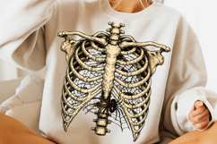 Ribcage Pumpkins PNG, Halloween Skeleton Ribcage PNG, Boo Product Image 4