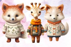 Boho Baby Animals Sublimation Clipart Bundle, Boho Baby PNG Product Image 7