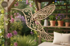 3D Hanging Hummingbird Ornament Laser Cut | Glowforge | SVG Product Image 1
