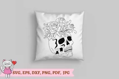 Skull with Roses Svg, Layered Svg, Sugar Skull Svg Product Image 3