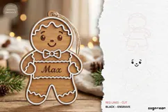 Personalized Gingerbread Ornament Laser Cut | SVG Product Image 2