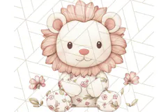 Pink Floral Stuffed Animal Clipart PNG, Cute Stuffed Animals Product Image 2