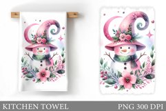 Snowman Kitchen Towel Design. Christmas Kitchen Towel Product Image 1