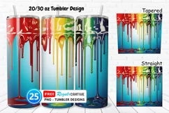 Christmas Paint Dripping 20/30oz Tumbler, BONUS 25 Tumbler Product Image 1