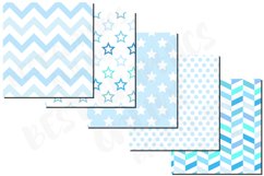 Light Blue Digital Papers Background Set, Light Blue pattern Product Image 7