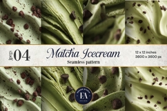 Matcha Ice Cream Pattern, Matcha Dessert Digital Paper Product Image 1