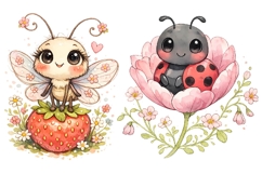 12 Spring Bugs Clipart Bundle, Watercolor Insects PNG Product Image 5