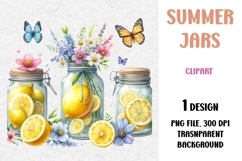 Summer Clipart, Bottles and Jars, PNG Product Image 1