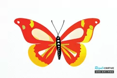 Watercolor Groovy Butterflies Sublimation PNG Product Image 1