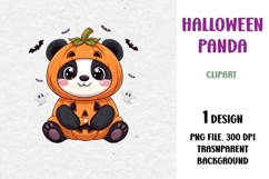 Halloween Panda, Cute Clipart Product Image 1