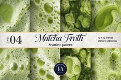 Matcha Foam Pattern, Matcha Froth Texture Digital Paper Product Image 1