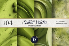 Spilled Matcha Texture, Green Abstract Liquid Digital Paper Product Image 1