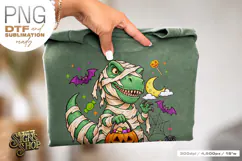 Halloween T Rex PNG, Mummy Dinosaur DTF Product Image 4