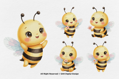 15 Bundle Watercolor Cute Girl Bee Baby Honey Sting Fly Buzz Product Image 6