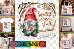 Dazzling PNG Art for TSHIRTS, Holiday Gnome Product Image 1