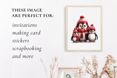 christmas cute penguin clipart, penguin sublimation Product Image 3