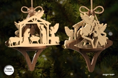 3D Nativity Scene Ornament Laser Cut | Glowforge | SVG Product Image 1