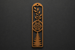 Botanical Snowflake and Pine Tree Wooden Bookmark for Nature Product Image 1