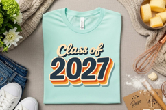 Retro Class of 2027 PNG Sublimation Design, Product Image 3