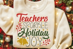 Teachers Sparkle Holiday Joy Svg, Christmas Teacher Svg. Product Image 7
