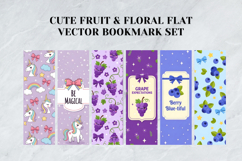 Cute Fruit Floral Bookmark Set,Modern Botanical Flat Vector Product Image 6