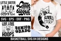 Basketball SVG Design -Little Sister Biggest Fan Product Image 1