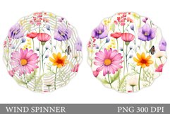 Wildflowers Wind Spinner. Floral Wind Spinner Template Product Image 1