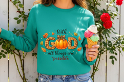 Christian Fall PNG: Leopard Pumpkin Coquette Design Product Image 2