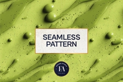 Spilled Matcha Texture, Green Abstract Liquid Digital Paper Product Image 3