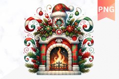 Christmas Fireplace- Clipart PNG Design Product Image 1